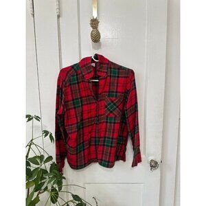 Old Navy women’s size large plaid button down sleep shirt